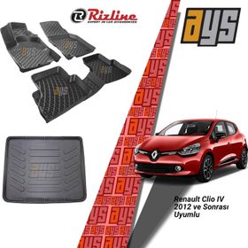 Rizline Renault Clio IV 2012 Araca Özel Tasarım 3D Bagaj Havuzu