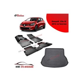Rizline Renault Clio IV 2012 Araca Özel Tasarım 3D Bagaj Havuzu