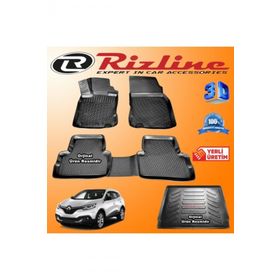 Rizline Renault Kadjar 3D Paspas + 3D Bagaj Havuzu 2015-2020 Arası Siyah Set