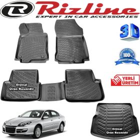 Rizline Renault Laguna 3 3D Paspas + 3D Bagaj Havuzu 2008-2015 Arası Siyah Set
