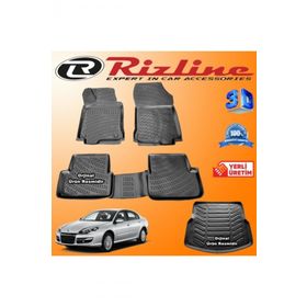 Rizline Renault Laguna 3 3D Paspas + 3D Bagaj Havuzu 2008-2015 Arası Siyah Set