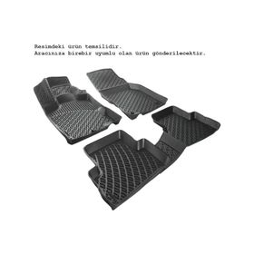 Rizline Renault Megane 2 2004-2010 Uyumlu 3D Siyah Havuzlu Paspas