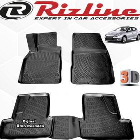 Rizline Renault Megane 3 HB 2009 - 2016 Arası Siyah 4 Parça Set 3D Havuzlu Paspas