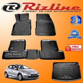 Rizline Renault Megane 3 HB 2009 Sonrası 3D Paspas Bagaj Havuzu