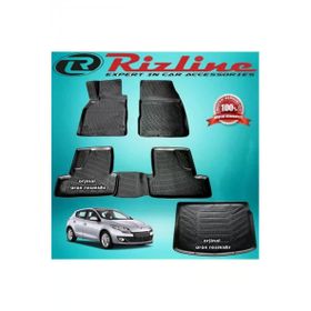 Rizline Renault Megane 3 Siyah HB 2010-2016 Arası 3D Paspas+Bagaj Havuzu