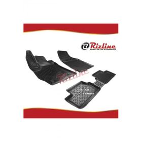 Rizline Renault Megane 4 HB 2016 - 2020 Arası Siyah 4 Parça Set 3D Havuzlu Paspas