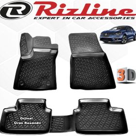Rizline Renault Megane 4 HB 2016 - 2020 Arası Siyah 4 Parça Set 3D Havuzlu Paspas