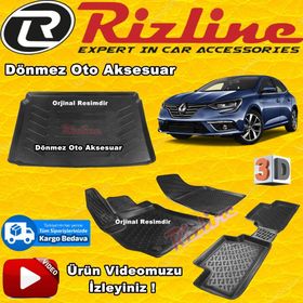 Rizline Renault Megane 4 HB 2016 Sonrası 3D Paspas Bagaj Havuzu