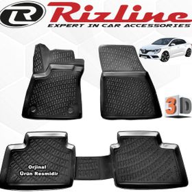Rizline Renault Megane 4 Sedan 2016 - 2020 Arası Siyah 4 Parça Set 3D Havuzlu Paspas