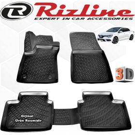 Rizline Renault Megane 4 Siyah Sedan 2016-2020 Arası 4 Parça 3D Havuzlu Paspas