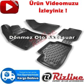 Rizline Renault Megane 4 Siyah Sedan 2016-2020 Arası 4 Parça 3D Havuzlu Paspas