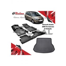 Rizline Renault Scenic 2009 ve Sonrası 5 Koltuk Paspas ve Bagaj Havuzu Set