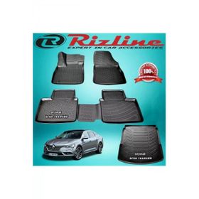 Rizline Renault Talisman Siyah 2016-2019 Arası 3D Paspas + Bagaj Havuzu