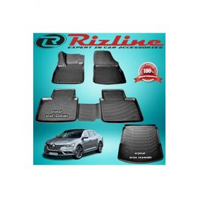 Rizline Renault Talisman Siyah 2016-2019 Arası 3D Paspas + Bagaj Havuzu