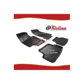 Rizline Rizline Audi A3 Siyah Sedan 2013-2020 Arası 4 Prc 3D Havuzlu Paspas