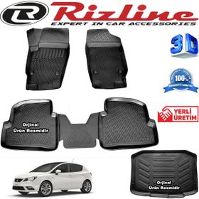 Rizline Seat Ibiza 3D Paspas + 3D Bagaj Havuzu HB 2009 - 2016 Arası Siyah Set