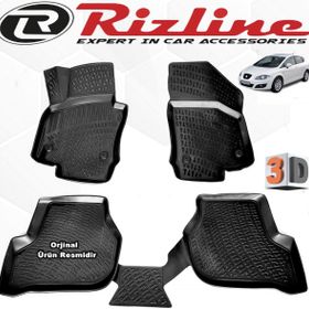 Rizline Seat Leon HB 2006-2012 Arası Siyah 4'lü Set 3D Havuzlu Paspas
