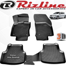 Rizline Seat Leon HB 2013 - 2020 Arası Siyah 4 Parça Set 3D Havuzlu Paspas