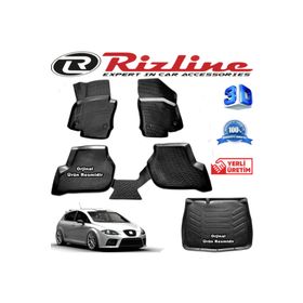 Rizline Seat Leon Siyah Hb 2006-2012 Arası 3D Paspas ve Bagaj Havuzu