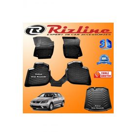 Rizline Seat Toledo 3D Paspas + 3D Bagaj Havuzu 2013-2020 Arası Siyah Set