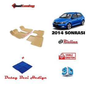 Rizline Skoda Fabia 2014 Bej 3d Havuzlu Paspas