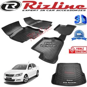 Rizline Skoda Octavia A5 3D Paspas + 3D Bagaj Havuzu 2005-2012 Arası Siyah Set