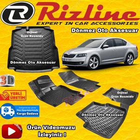 Rizline Skoda Octavia Havuzu 2013-2019 Siyah 3D Bagaj Havuzu
