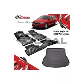 Rizline Skoda Rapid HB 2013 ve Sonrası Paspas ve Bagaj Havuzu Set