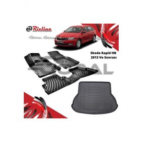 Rizline Skoda Rapid HB 2013 ve Sonrası Paspas ve Bagaj Havuzu Set