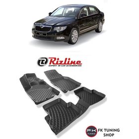 Rizline Skoda Super B 2008-2014 Bej 3D Havuzlu Paspas