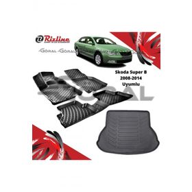 Rizline Skoda Super B 2008-2014 Uyumlu Paspas ve Bagaj Havuzu Set