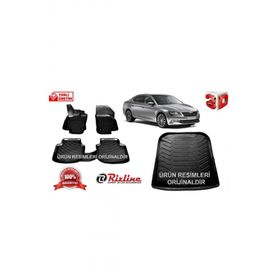 Rizline Skoda Super B 2010 Sonrası 3D Paspas + Bagaj Havuzu Set