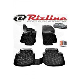 Rizline Skoda Süper B 2015 - 2019 Arası Siyah 4 Parça Set 3D Havuzlu Paspas