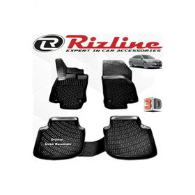 Rizline Skoda Süper B 2015 - 2019 Arası Siyah 4 Parça Set 3D Havuzlu Paspas