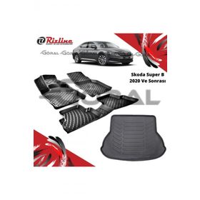 Rizline Skoda Super B 2020 ve Sonrası Paspas ve Bagaj Havuzu Set