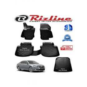 Rizline Skoda Super B 3D Paspas + 3D Bagaj Havuzu 2015-2020 Arası Siyah Set
