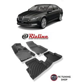 Rizline Skoda SuperB B8 2015 Sonrası Bej 3D Havuzlu Paspas