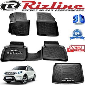 Rizline Suzuki Vitara 3D Paspas + 3D Bagaj Havuzu 2015 - 2020 Arası Siyah Set