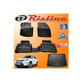 Rizline Suzuki Vitara 3D Paspas + 3D Bagaj Havuzu 2015 - 2020 Arası Siyah Set