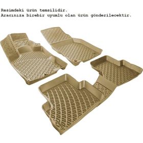 Rizline Toyota Avensis 2003-2009 Bej 3D Havuzlu Paspas