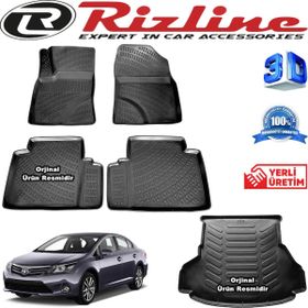 Rizline Toyota Avensis 3D Paspas + 3D Bagaj Havuzu 2009-2016 Arası Siyah Set