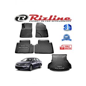 Rizline Toyota Avensis 3D Paspas + 3D Bagaj Havuzu 2009-2016 Arası Siyah Set