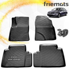 Rizline Toyota Avensis Sedan 2009 2016 Siyah 3D Havuzlu Paspas