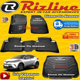Rizline Toyota C-HR 2016 Sonrası 3D Paspas Bagaj Havuzu