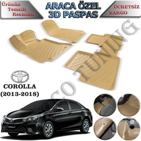 Rizline Toyota Corolla 2013-2018 Bej Uyumlu 3D Havuzlu Paspas