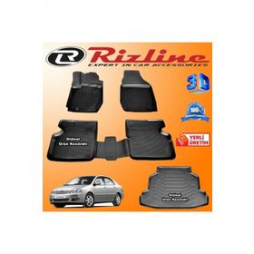 Rizline Toyota Corolla 3D Paspas + 3D Bagaj Havuzu Sedan 2001-2006 Arası Siyah Set