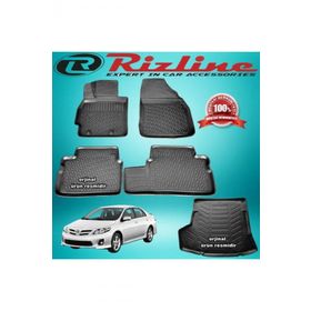 Rizline Toyota Corolla 3D Paspas + 3D Bagaj Havuzu Sedan 2007-2013 Arası Siyah Set