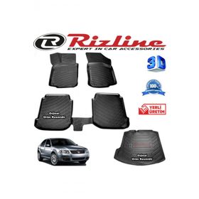 Rizline Volkswagen Bora 3D Paspas + 3D Bagaj Havuzu 1998-2005 Arası Siyah Set