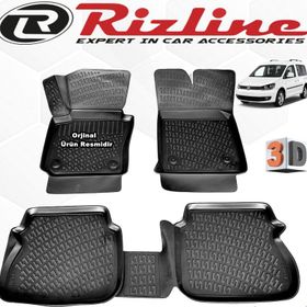Rizline Volkswagen Caddy 2003 2010 Siyah 3D Havuzlu Paspas