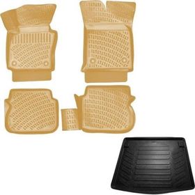 Rizline Volkswagen Caddy 2004-2020 Arası 3D Bej Havuzlu Paspas + 3D Bagaj Havuzu Paspası